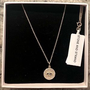 Stone and Strand Large Pave Evil Eye Necklace